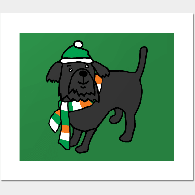 Cute Irish Dog on St Patricks Day Wall Art by ellenhenryart